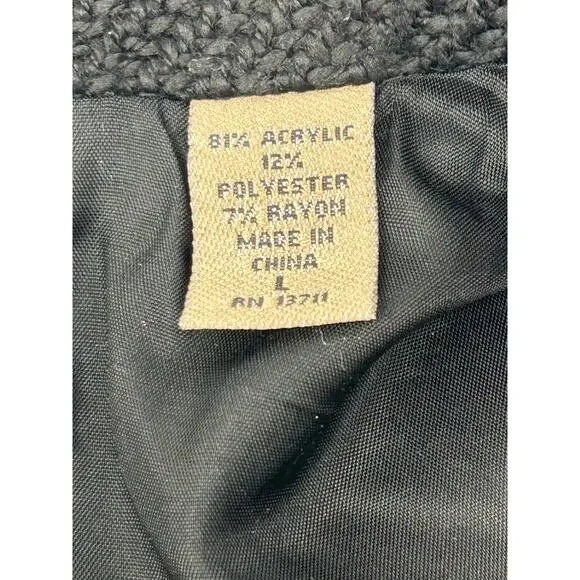 i.e. Blazer Jacket Women Lg Black Textured Lined Office Professional Preppy - Picture 4 of 8